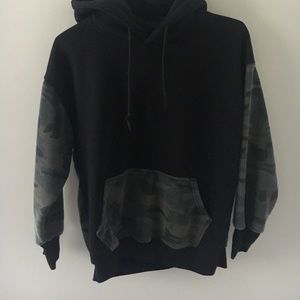 black and camo hoodie